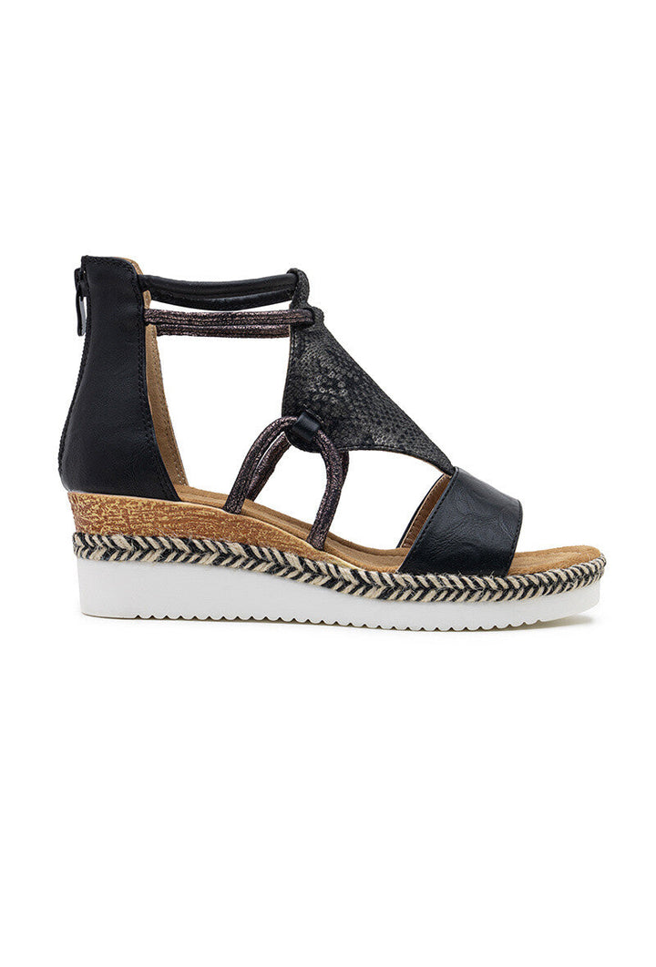 Philomena | Sandale Wedge Noire