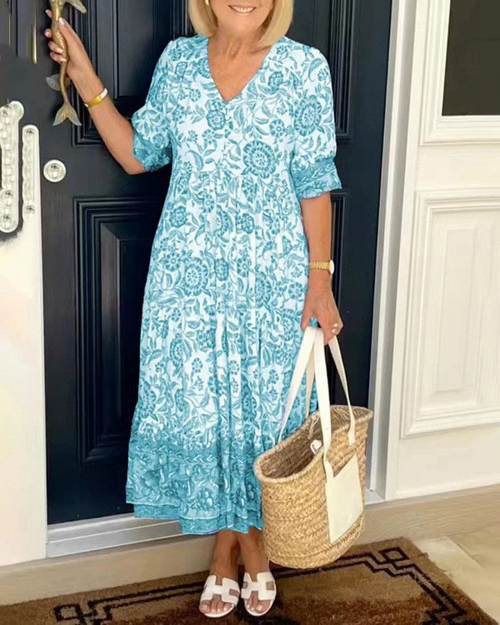 Keisha | Robe Fleurie Décolleté en V Élégante