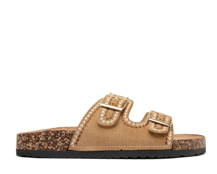Verity | Sandale à talon compensé beige