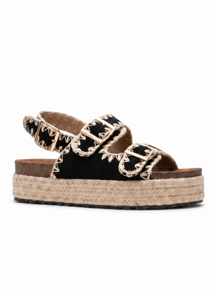 Junie | Sandale Wedge Noire