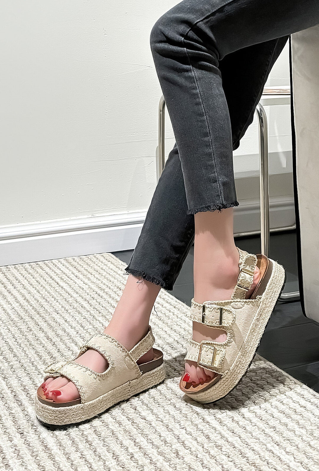Kerensa | Sandale à Talon Beige