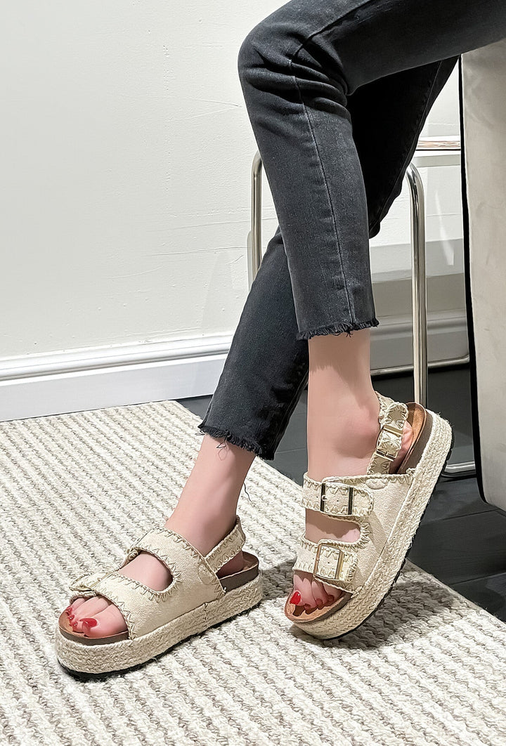 Kerensa | Sandale à Talon Beige