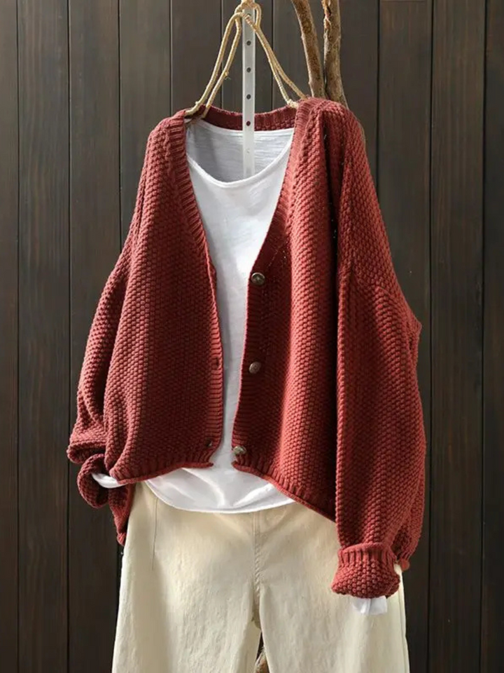 Cardigan Maille Épaisse Col V Élina