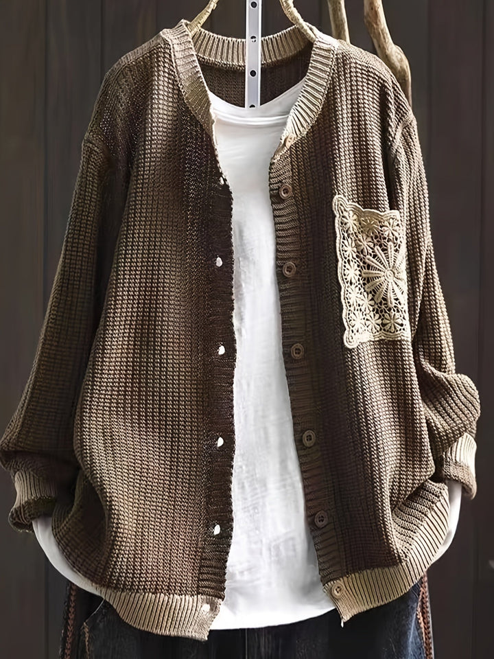 Cardigan Long Poche Dentelle Claire