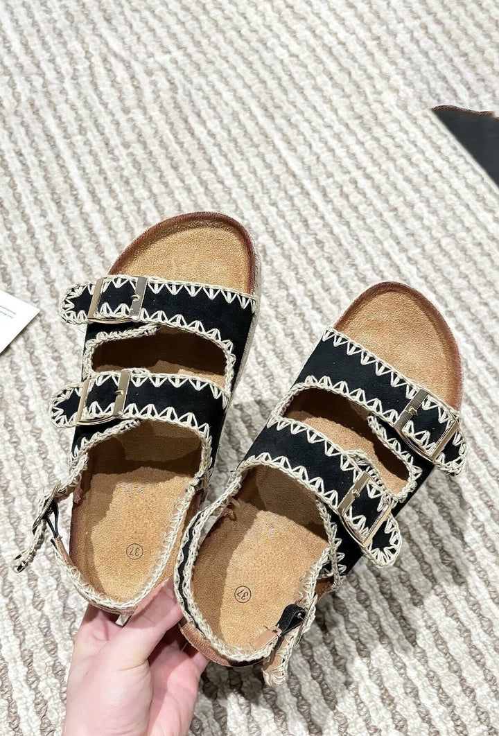 Junie | Sandale Wedge Noire