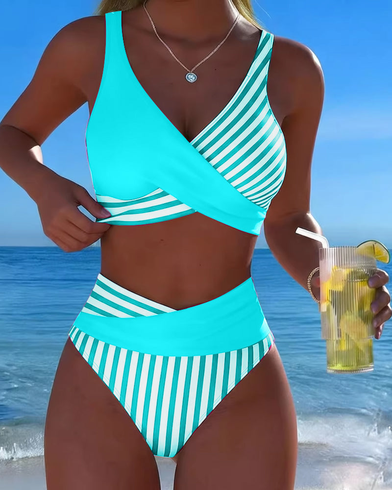 Giulia | Bikini à Rayures Croisées