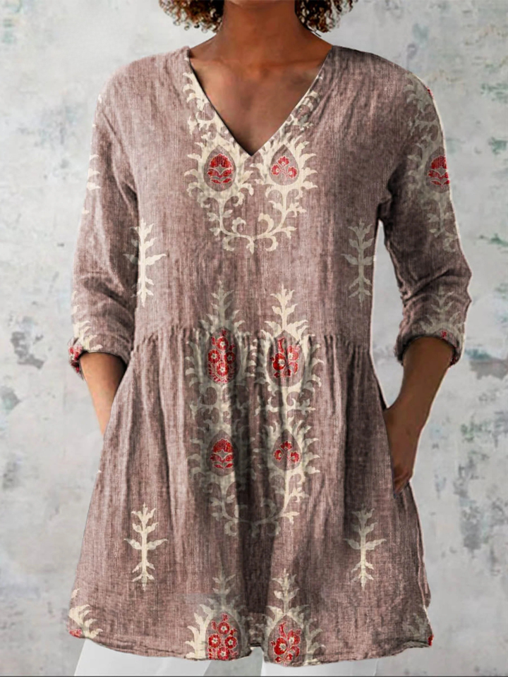 Elise | Blouse longue à décolleté en V