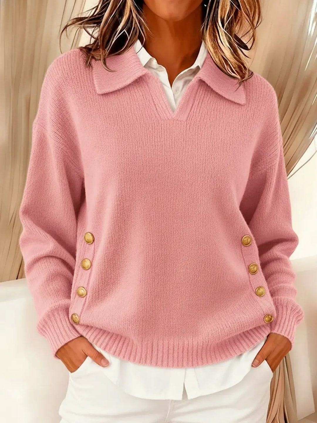 Erminia | Pull Col Polo avec Boutons