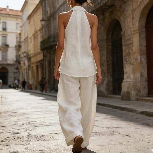 Ainhoa | Ensemble de deux pièces avec texture en lin