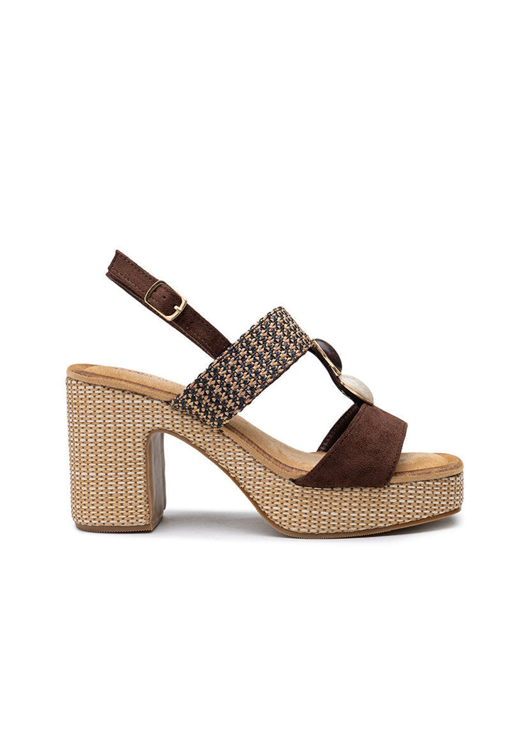 Hesper | Sandale à Talon Wedge Marron