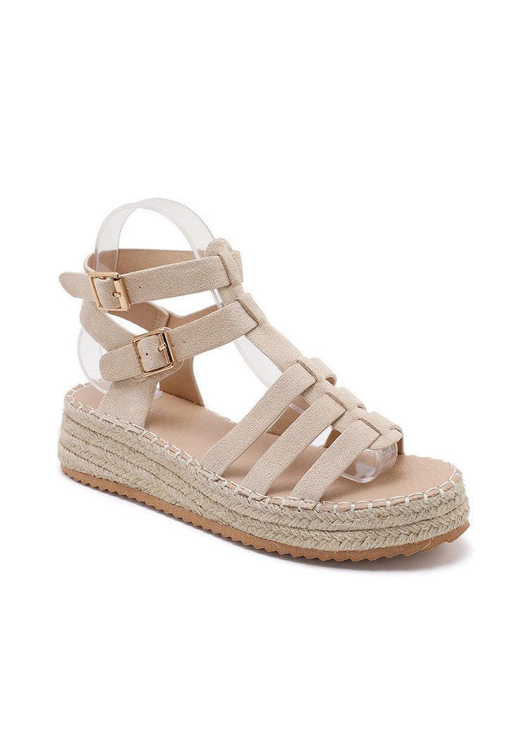 Brielle | Sandale à Talon Wedge Beige