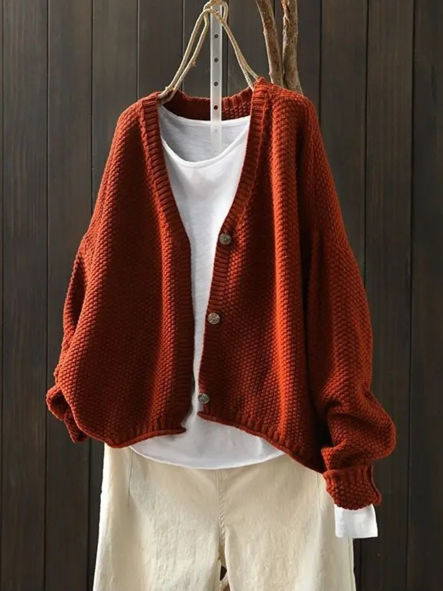Cardigan Maille Épaisse Col V Élina
