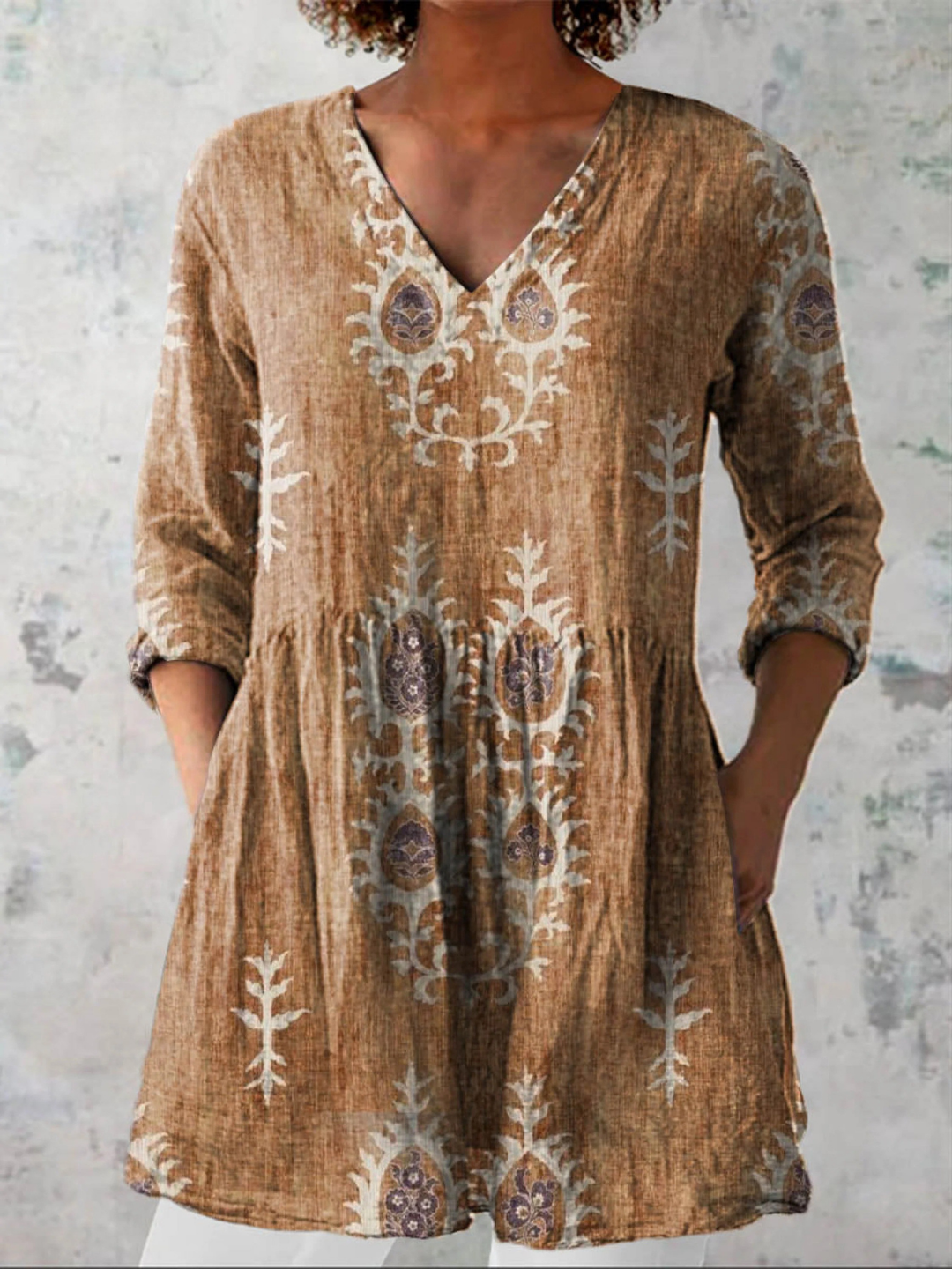 Elise | Blouse longue à décolleté en V
