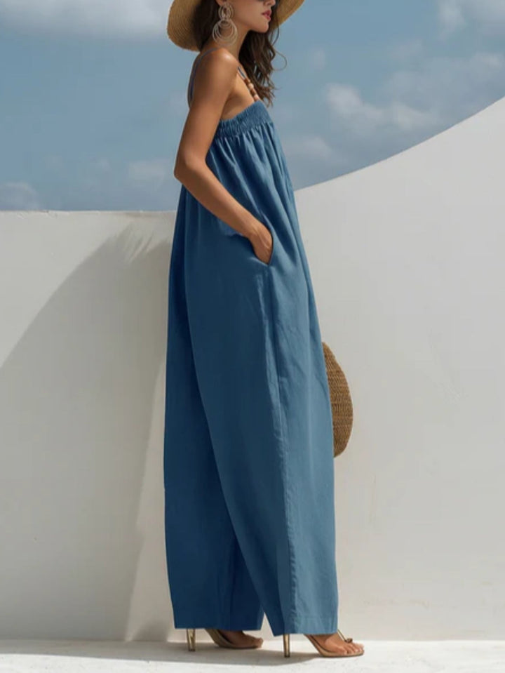 Madison | Salopette en denim à jambes larges