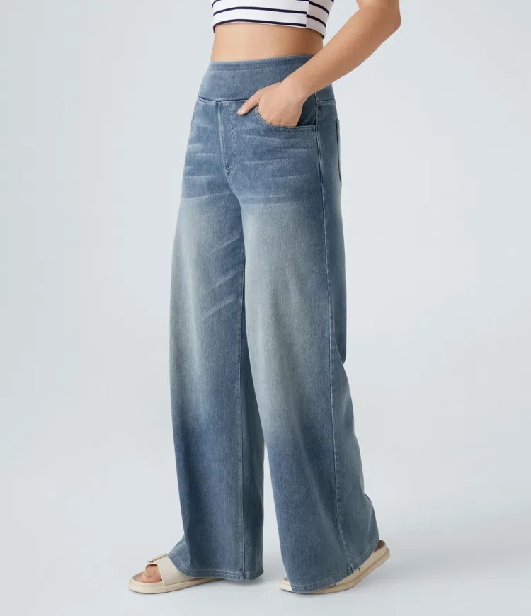 Solène - Jeans à Jambe Large Fit Détendu