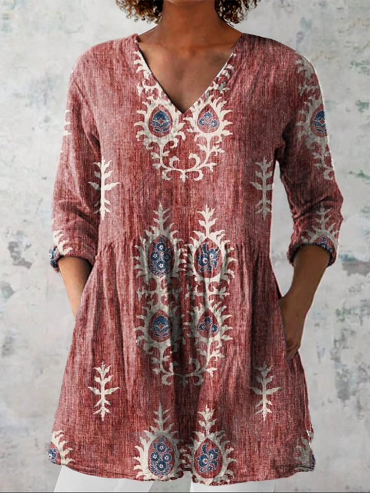 Elise | Blouse longue à décolleté en V