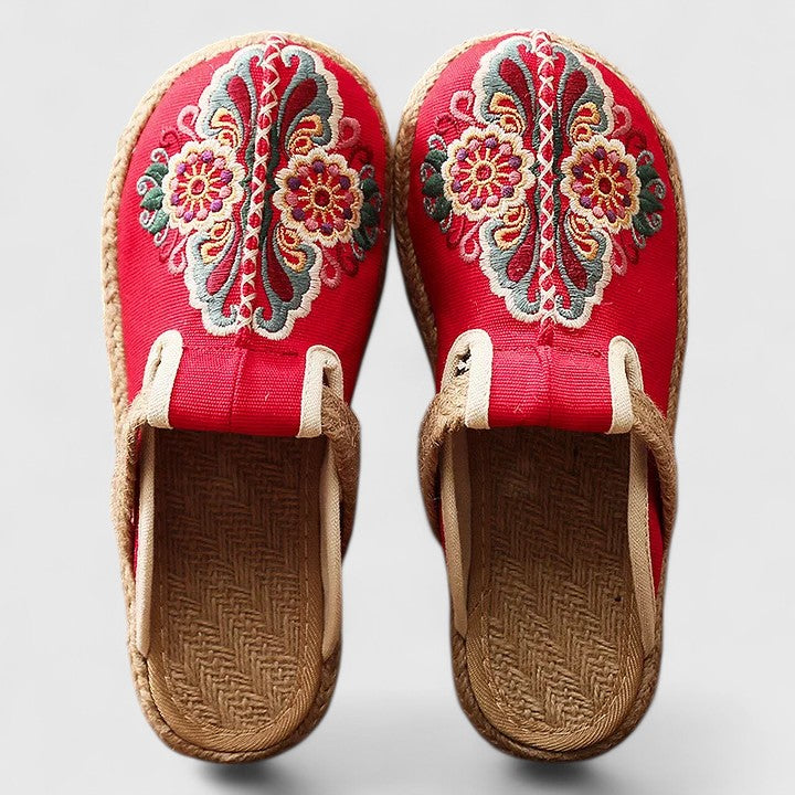 Marousse™ | Mules Florales Confortables Fait Main