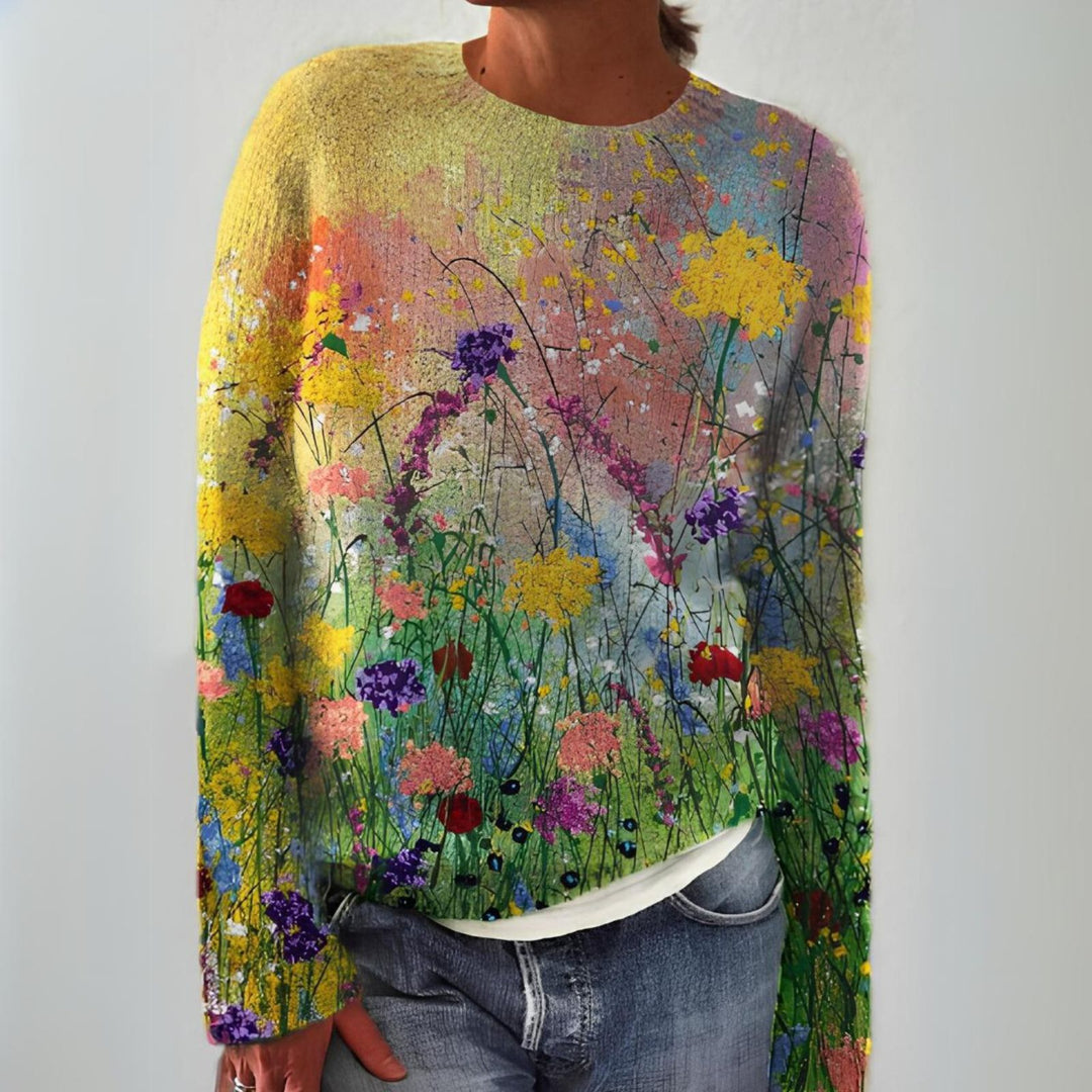 Marta | Pull Art Floral Confortable