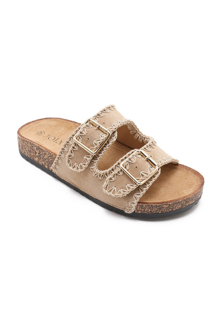 Wilhelmina | Sandale à Talon Beige