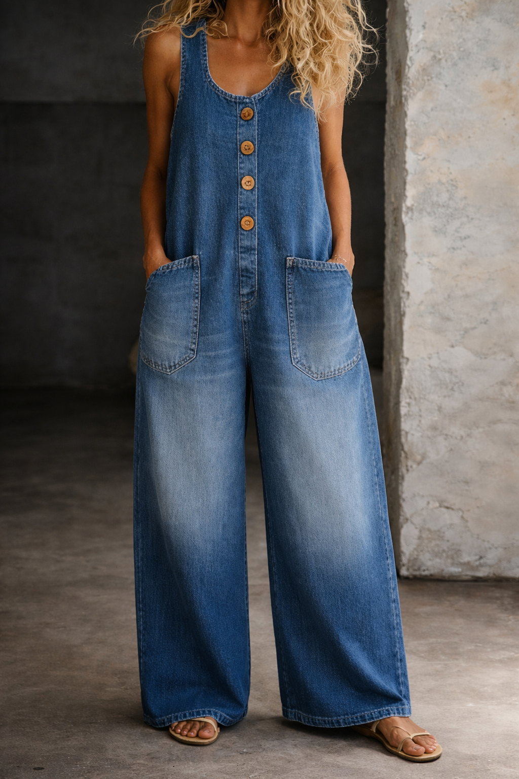 Saylor | Tunique en Denim de Coton Lavé Vintage