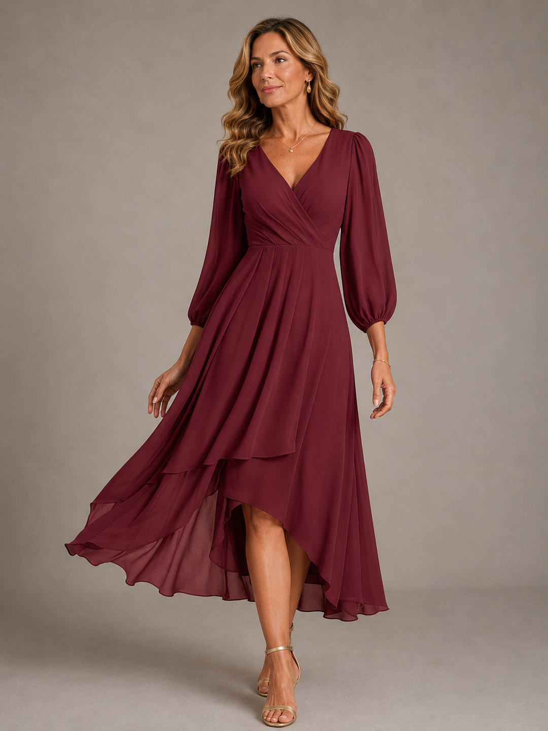 Mia™ | Robe Longue Élégante à Col V