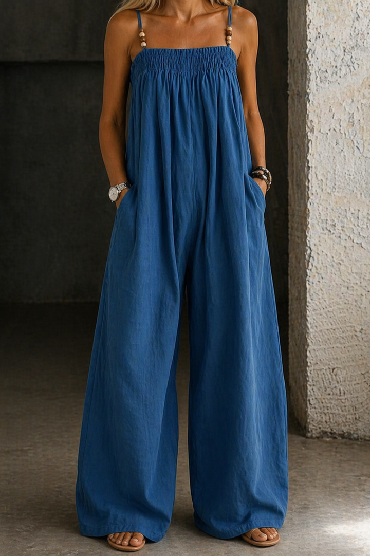 Madison | Salopette en denim à jambes larges