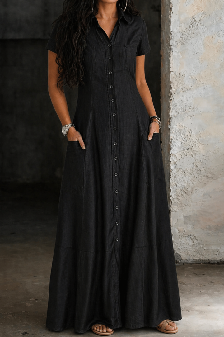 Hera | Robe Longue en Denim