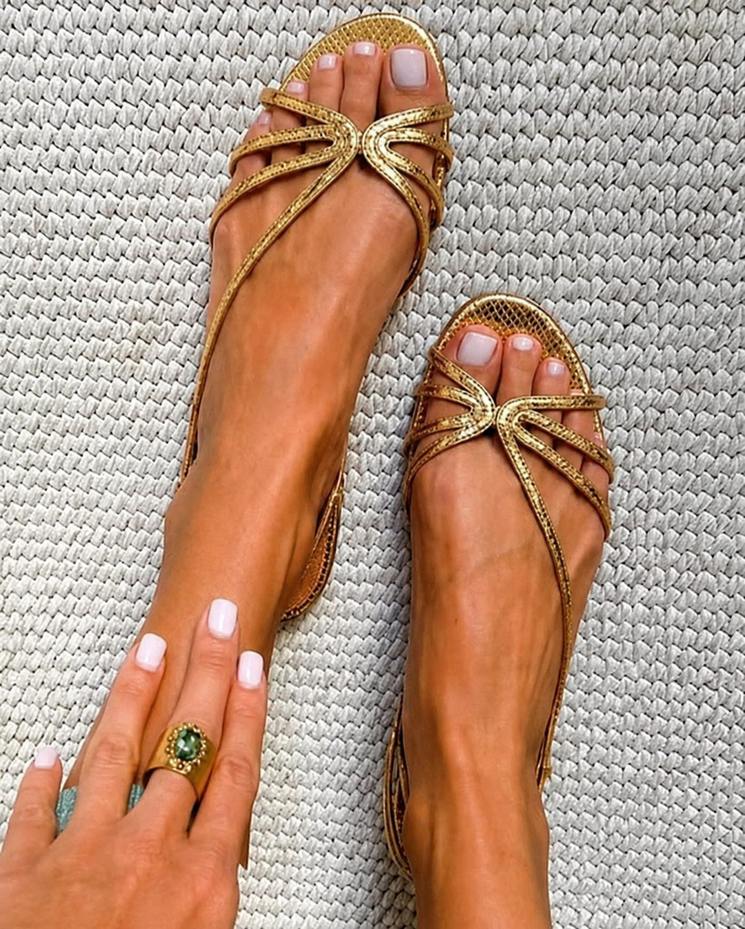 Camille™ | Sandales d'été élégantes dorées