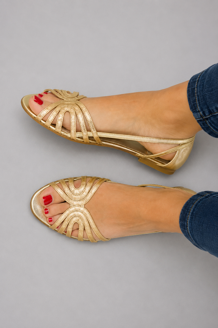 Éléonore™ | Sandales en Sable Doré d'Été