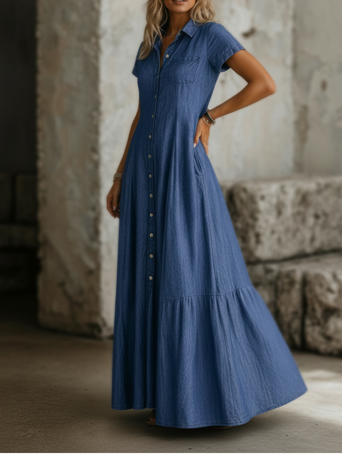 Mandy | Robe Longue en Denim