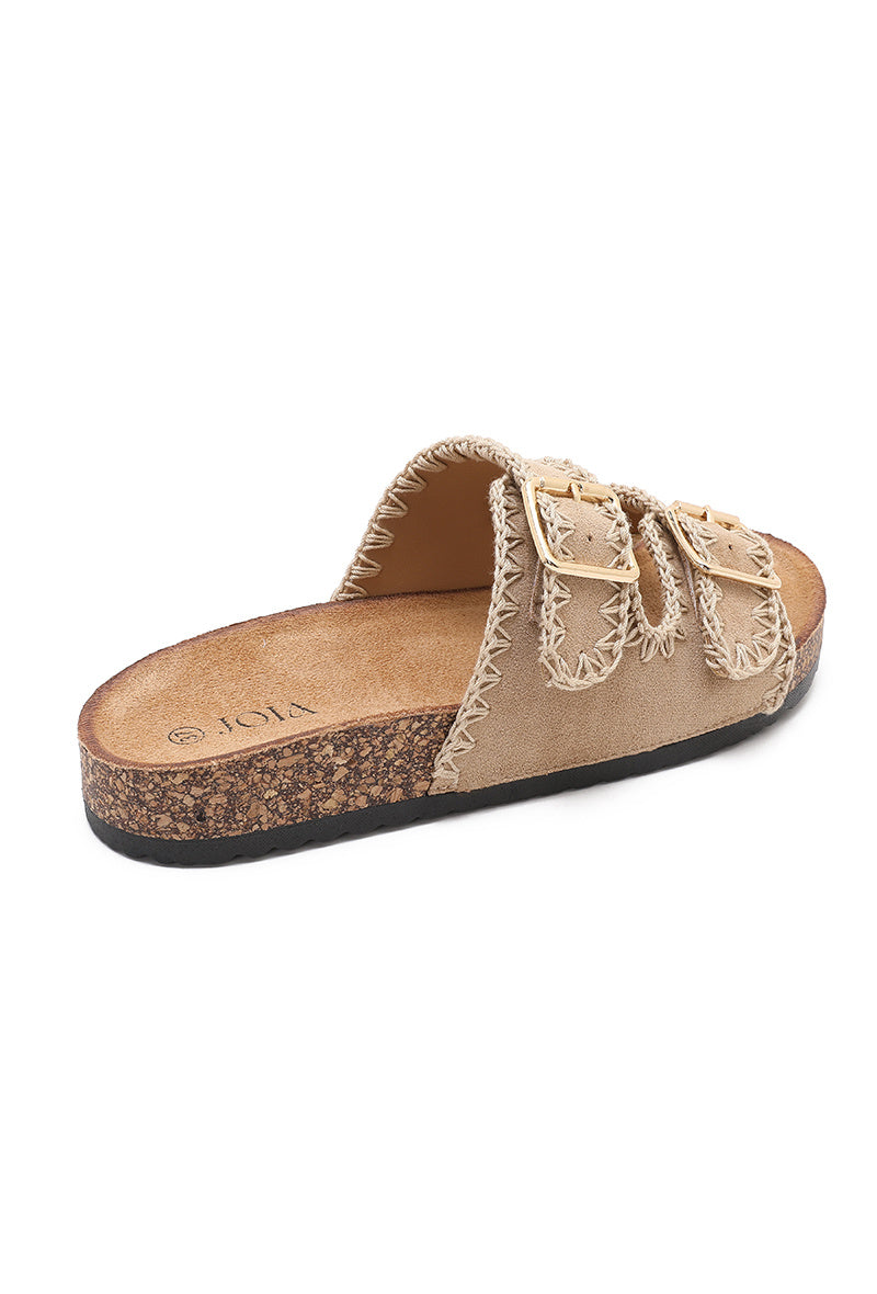 Wilhelmina | Sandale à Talon Beige