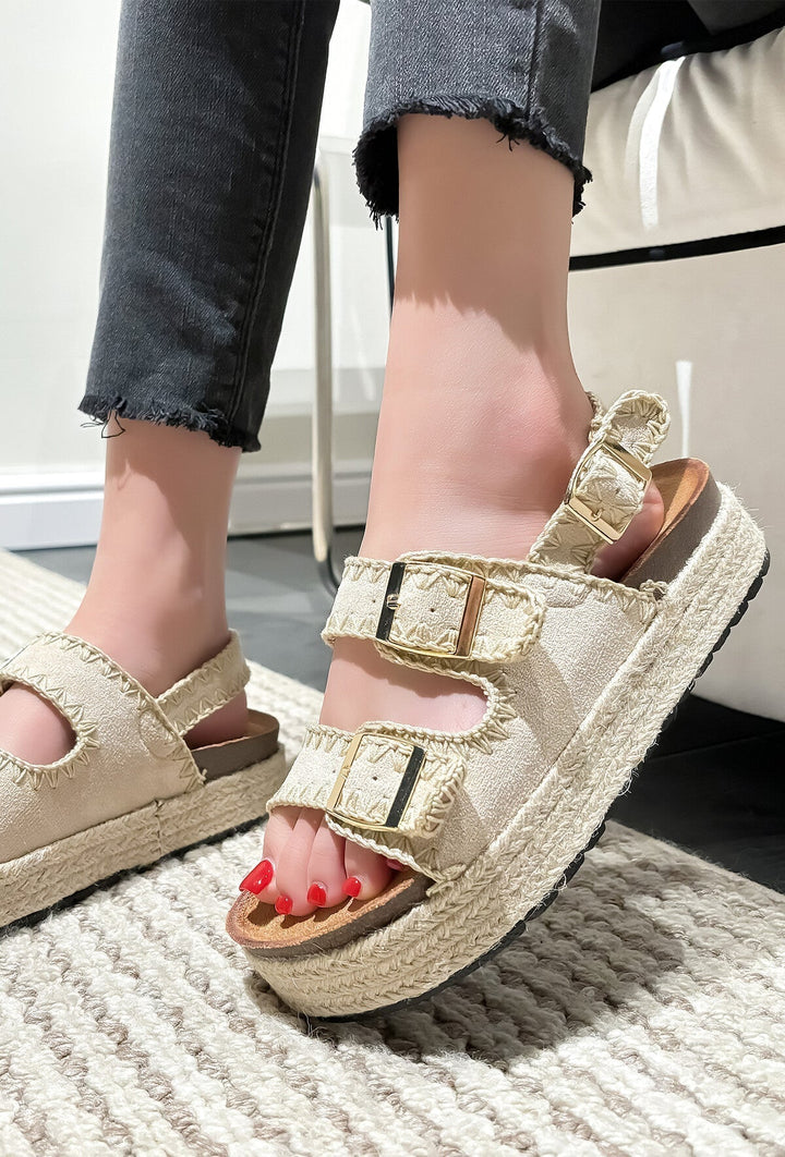 Kerensa | Sandale à Talon Beige