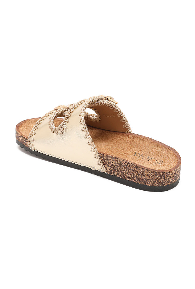 Tindra | Sandale Wedge Dorée