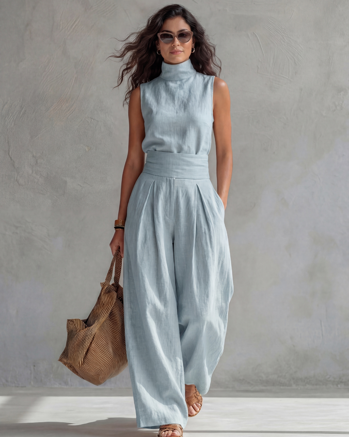 Maria | Ensemble Pantalon Large Élégant et Haut