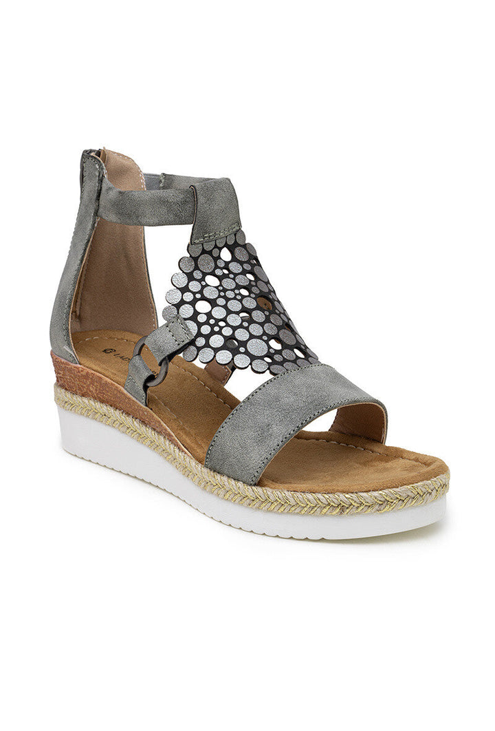 Orsolya | Sandale Wedge Vert Gris