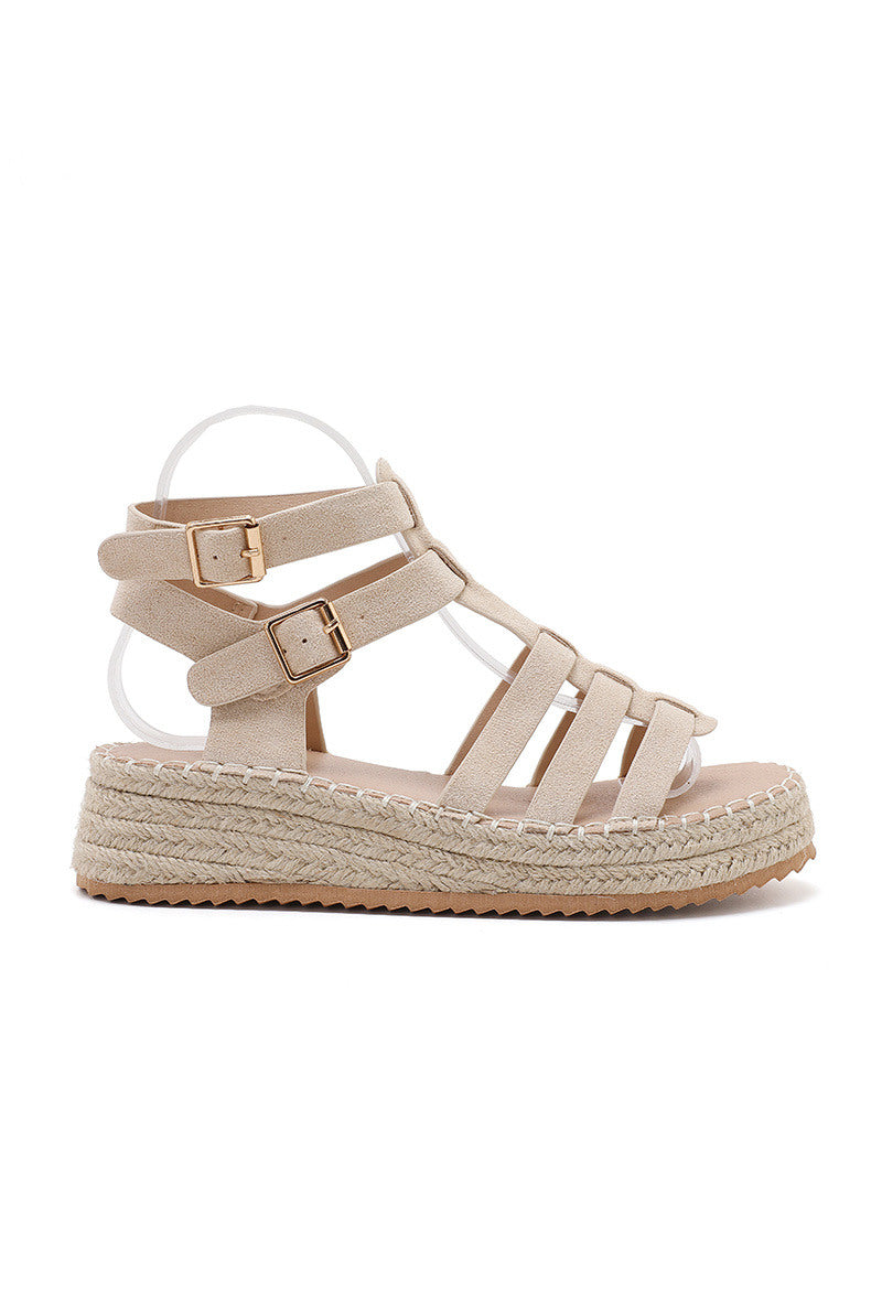 Brielle | Sandale à Talon Wedge Beige