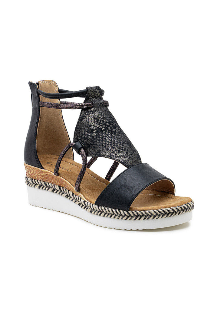 Philomena | Sandale Wedge Noire