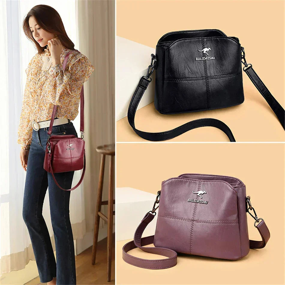 Sac Tote et Crossbody Élégant en Cuir Brodé pour Femmes