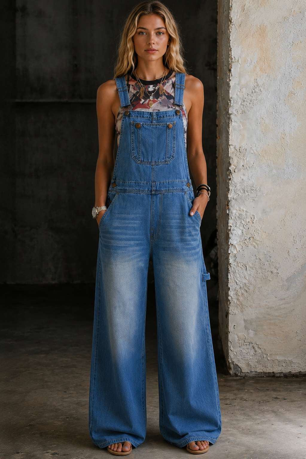 Harper | Mono en denim avec taille élastique