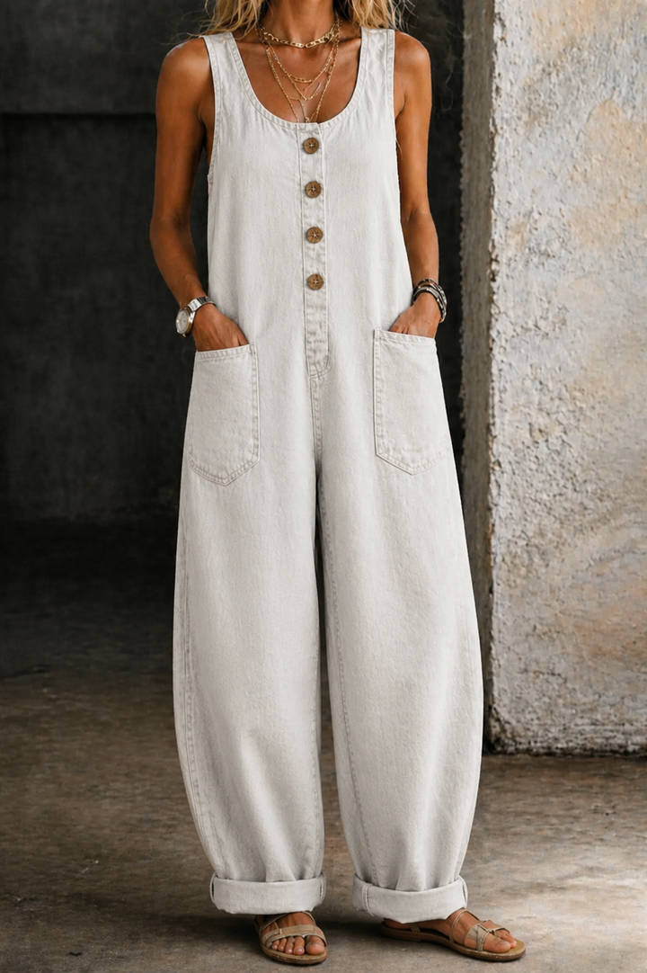 Willy | Salopette en Denim de Coton Lavé Vintage