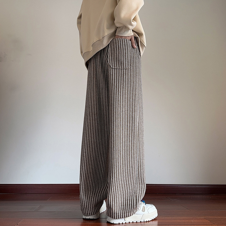 XAVIERA – PANTALONS EN MOLLETON MODERNES À RAYURES