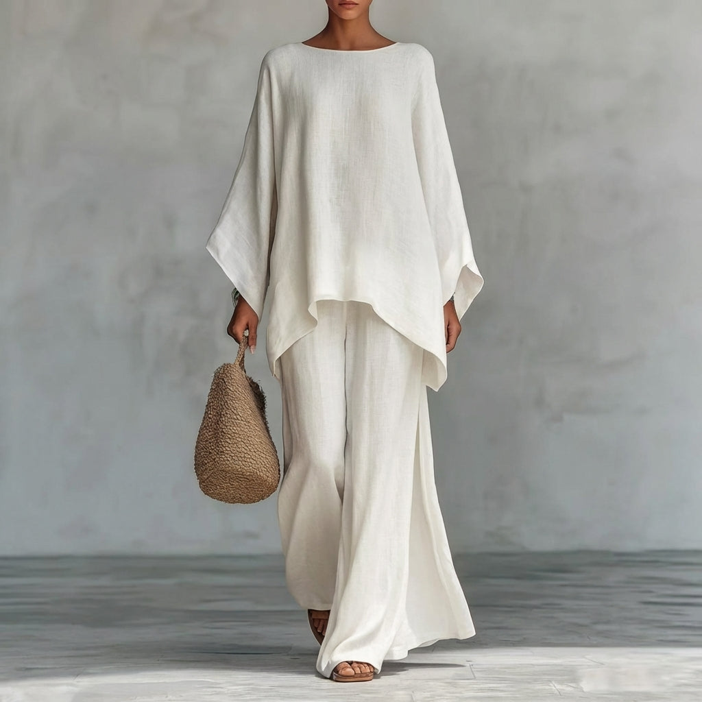 Cristina | Ensemble de Deux Pièces avec manches longues et pantalons larges