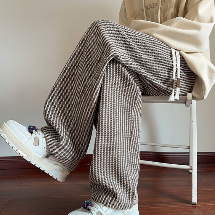 XAVIERA – PANTALONS EN MOLLETON MODERNES À RAYURES