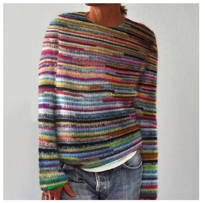 Lysavyn | Pull Tricoté à Motifs Décontracté