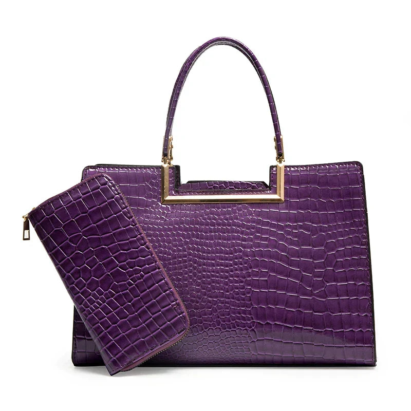 Ensemble de Sac à Main et Portefeuille en Cuir
