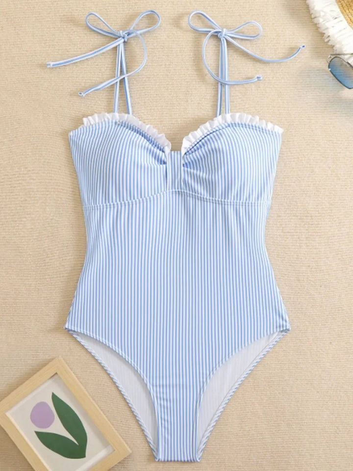 Elena | Maillot de Bain Sculptant à Rayures