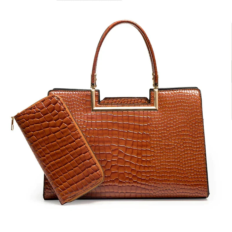 Ensemble de Sac à Main et Portefeuille en Cuir