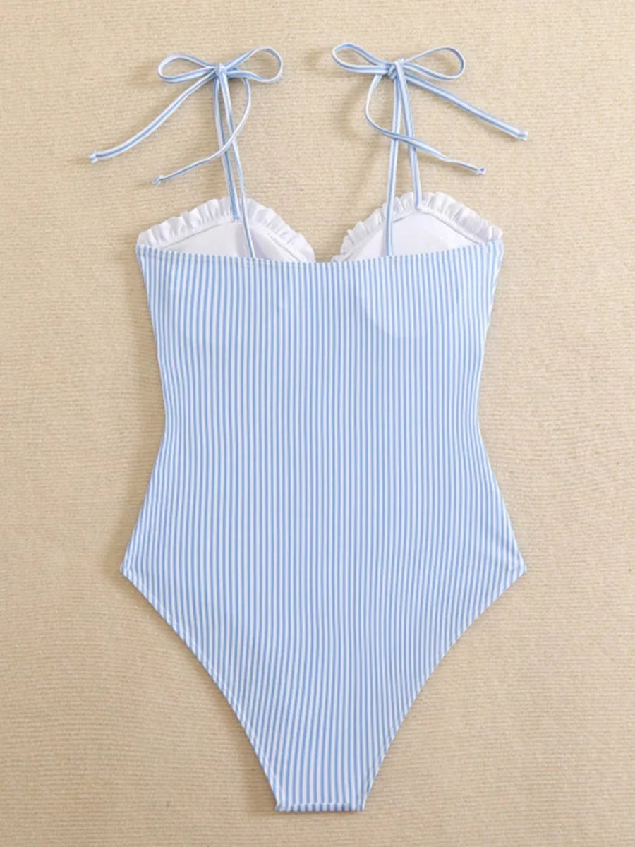Elena | Maillot de Bain Sculptant à Rayures
