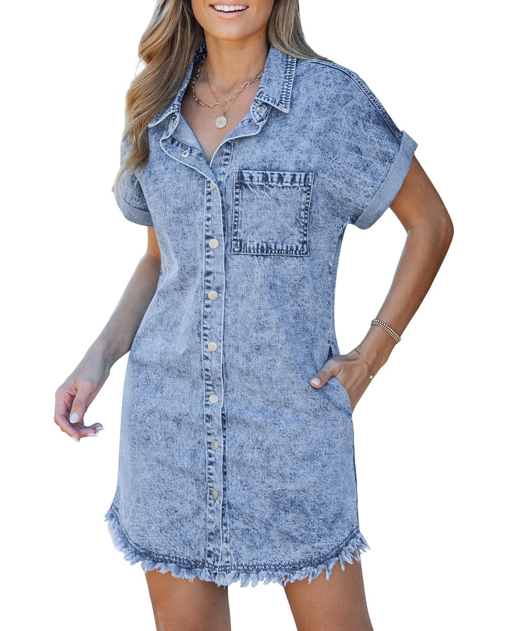 Kaelia | Robe Chemise en Denim