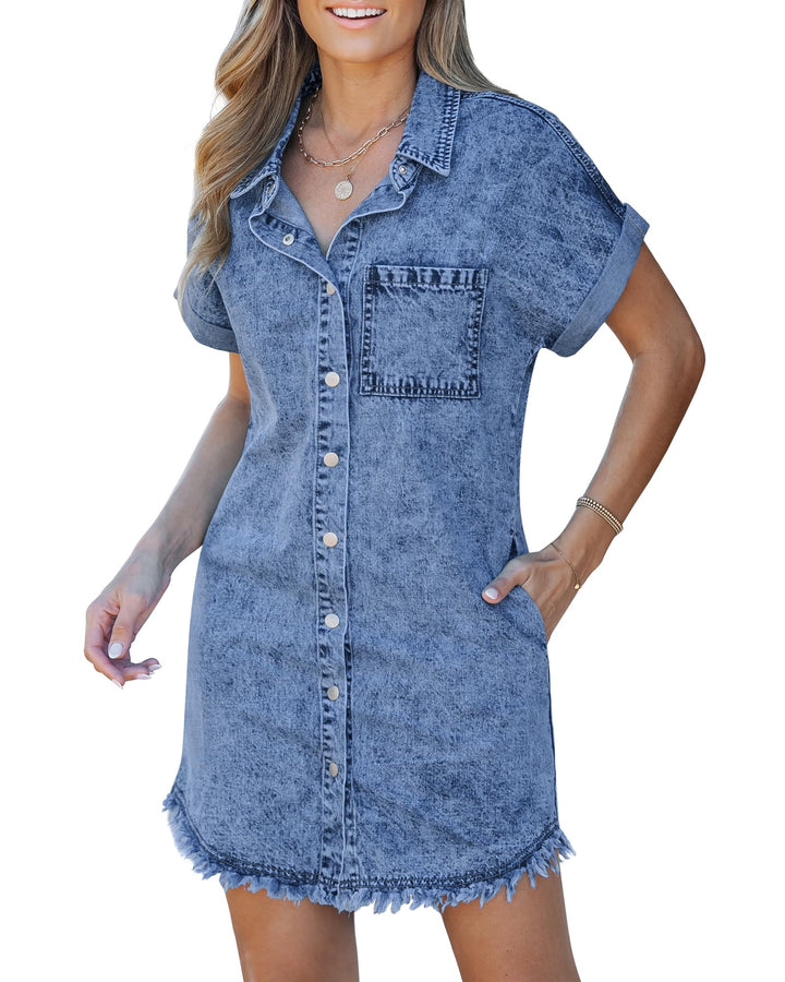 Kaelia | Robe Chemise en Denim